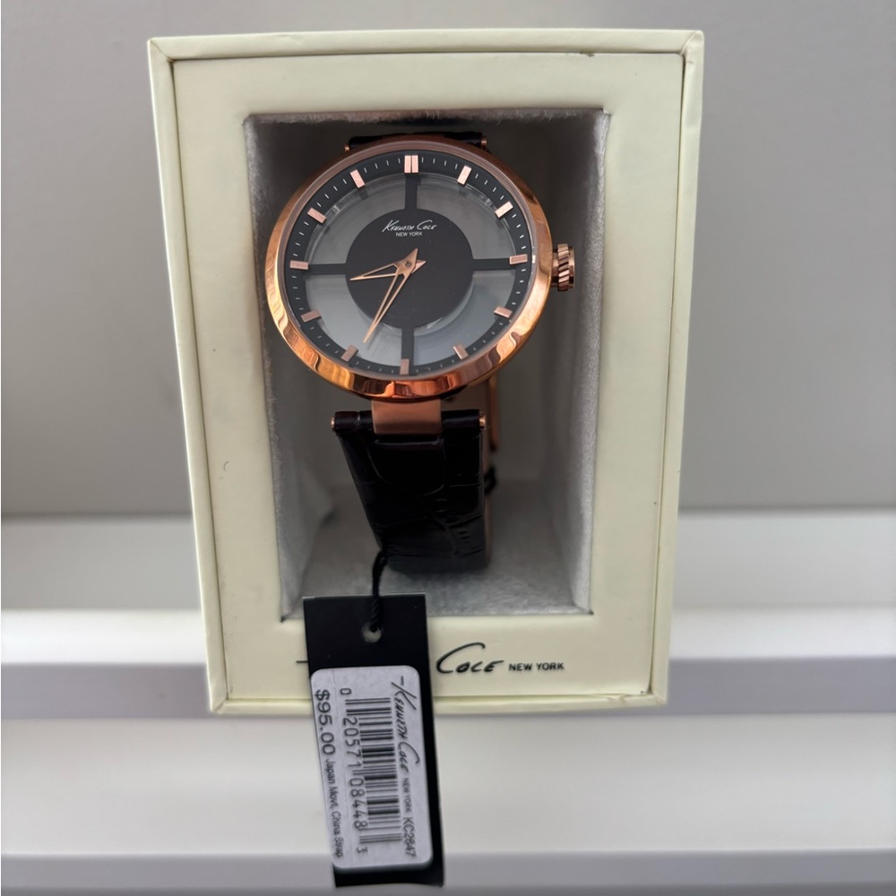 Kenneth Cole Black and Rose Gold Timepiece